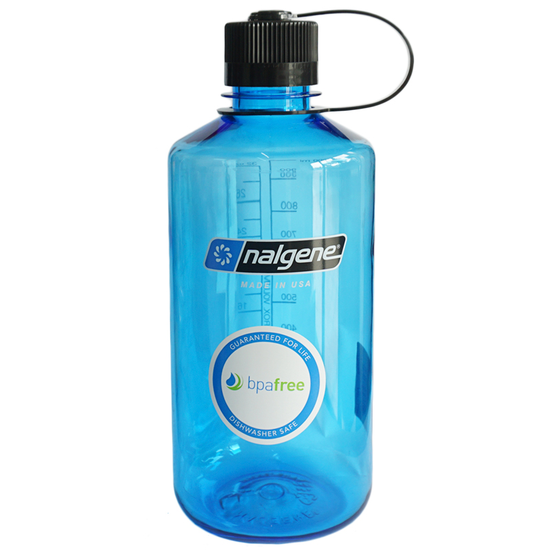 乐基因（nalgene） 美国户外运动水杯塑料男女健身旅行防漏耐摔窄口便携装开水1升 2078-2028 蓝色透明 1000ml