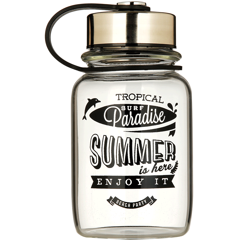 禾艾苏（heisou）玻璃杯便携水杯随手杯旅行杯车载水杯运动杯子大容量水杯带杯套 700ML带杯套