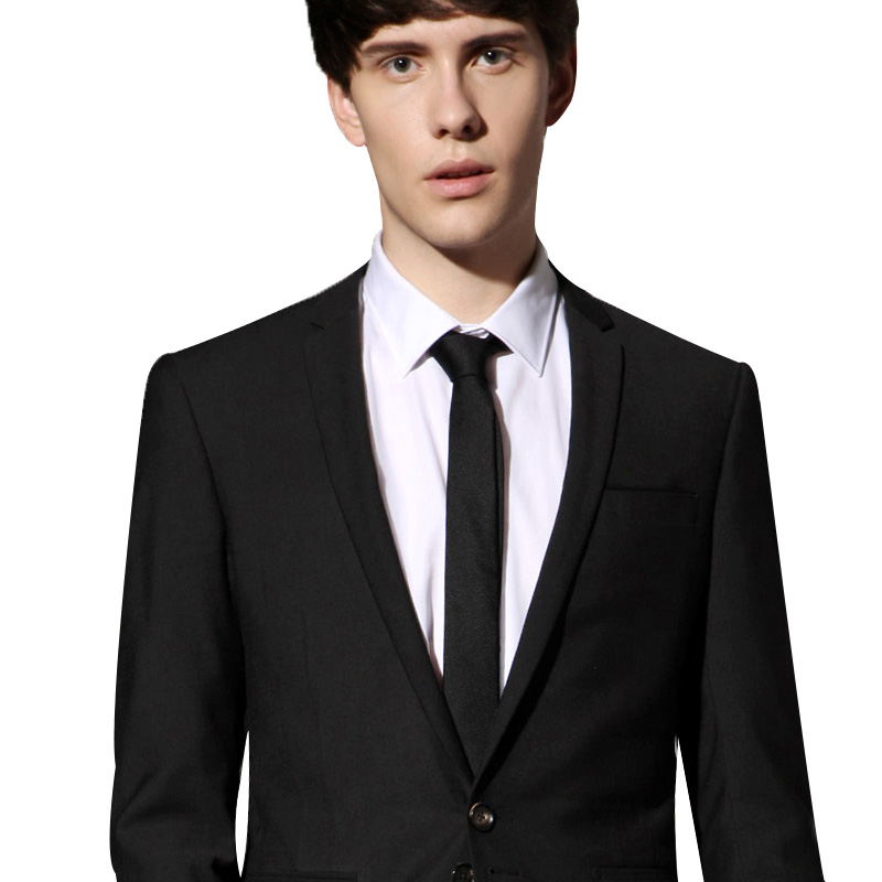 诺斯.马丁领带男士商务校园学院风窄版黑色5.5cm宽