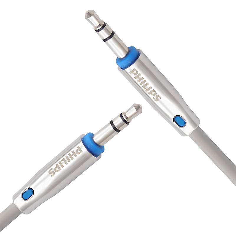 飞利浦（PHILIPS）AUX车载用立体声 3.5mm音频线1米 适用于手机 平板 功放 MP3 DVD