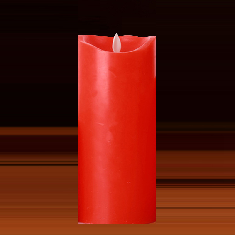 鸣欧（MINGOU）7号电池款红色遥控石蜡摇摆蜡烛仿真电子蜡烛酒吧婚庆晚会餐厅 红色不带遥控7.5X15cm