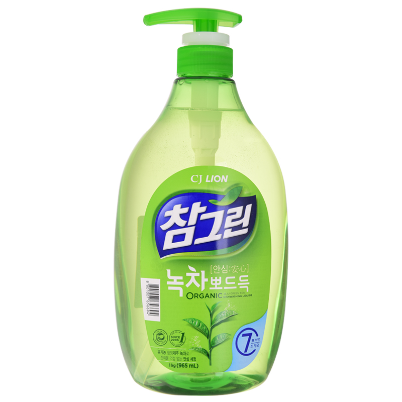 韩国狮王 常绿秀手绿茶洗涤剂1kg 厨具果蔬洗洁精 护肤不伤手(韩国进口)