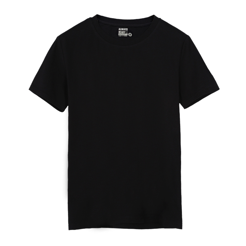 准者运动t恤夏健身跑步篮球运动休闲圆领纯色空白短袖情侣装男女 黑色 L 180