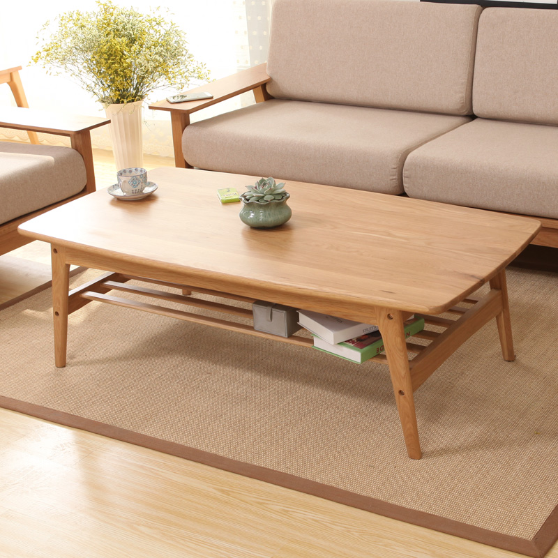 ailvju北欧实木茶几小户型简约现代茶桌白橡木客厅家具时尚原木 原木