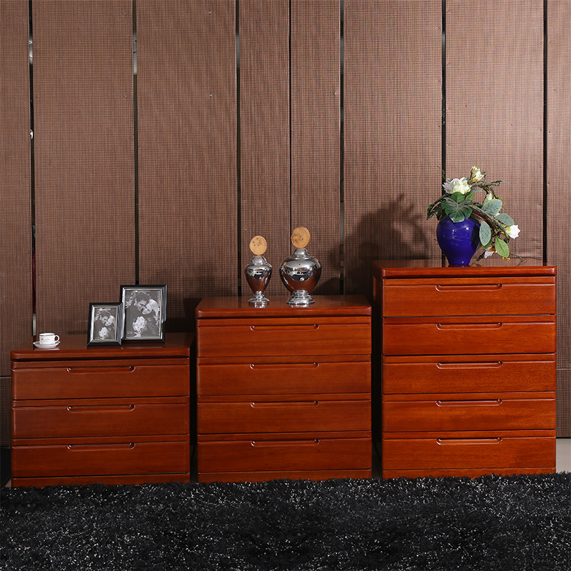 爱绿居 中式实木斗柜 海棠木质斗柜 储物抽屉柜卧室家具柜 琥珀红 5斗
