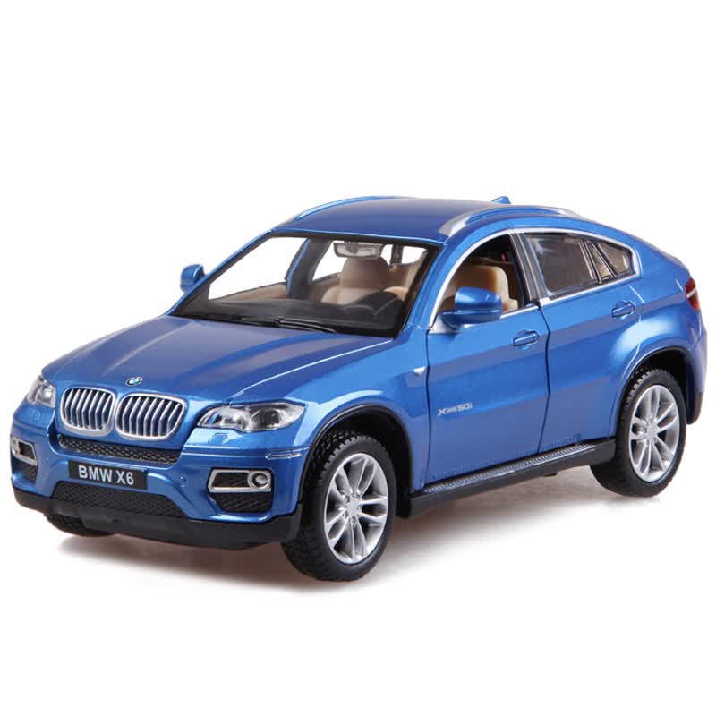 仿真儿童合金小汽车模型玩具车宝马x6模型bmw声光回力开门小汽车 宝马