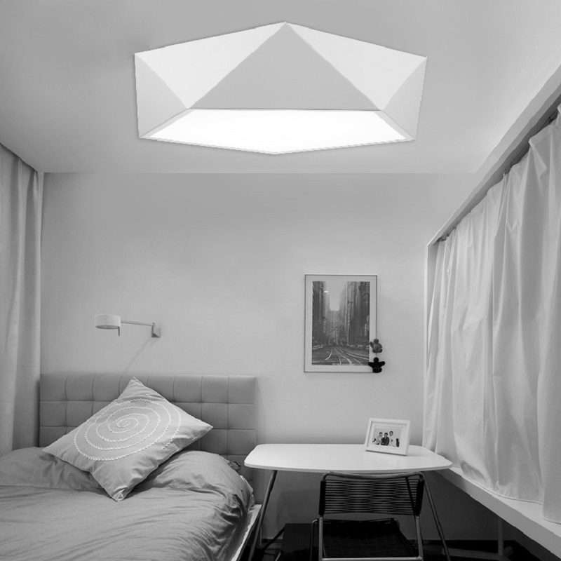 北欧式创意个性LED吸顶灯家用书房灯饰餐厅小客厅灯具loft现代简约风格卧室房间餐桌吸顶灯 白色42cn LED白光
