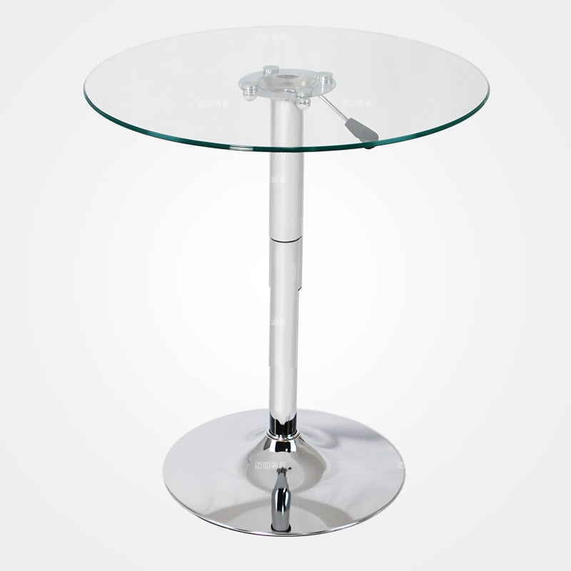 迈亚家具可升降玻璃圆桌洽谈桌会议桌现代简约大厅桌小圆桌咖啡桌餐桌