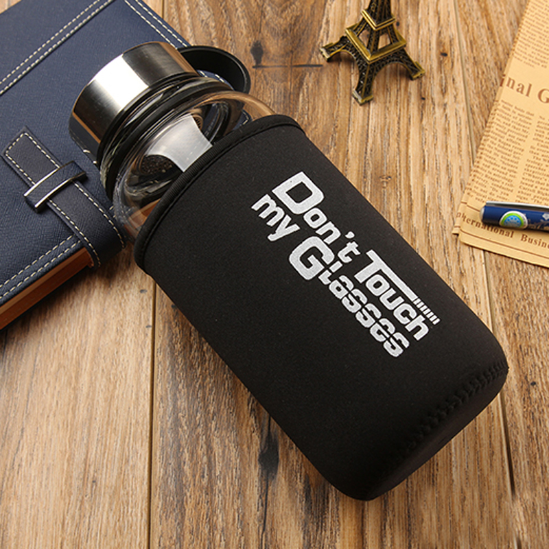 禾艾苏（heisou）玻璃杯便携水杯随手杯旅行杯车载水杯运动杯子大容量水杯带杯套 700ML带杯套