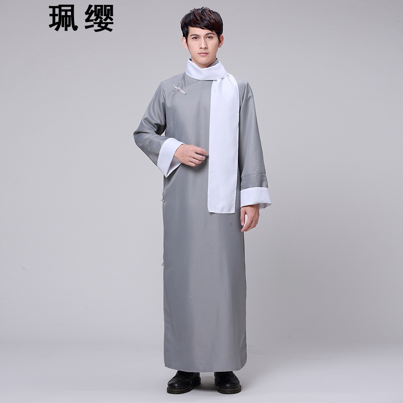 珮缨 成人儿童相声服演出服大褂长衫民国服装长袍马褂中式结婚伴郎服