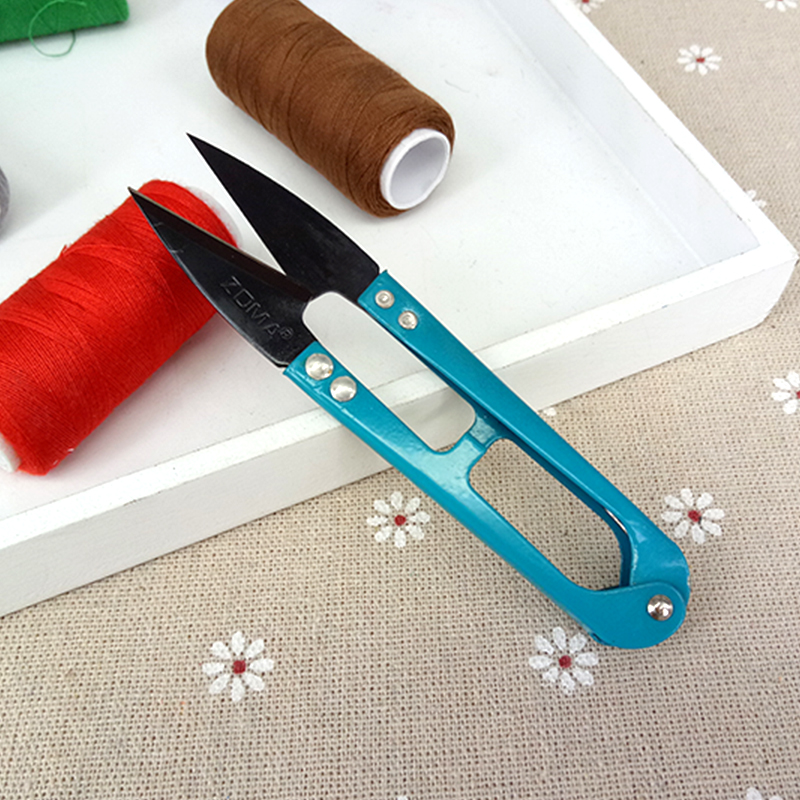 wsd缝纫剪刀裁剪工具剪线头用小剪刀弹簧u型十字绣纱剪 小号纱剪 3把