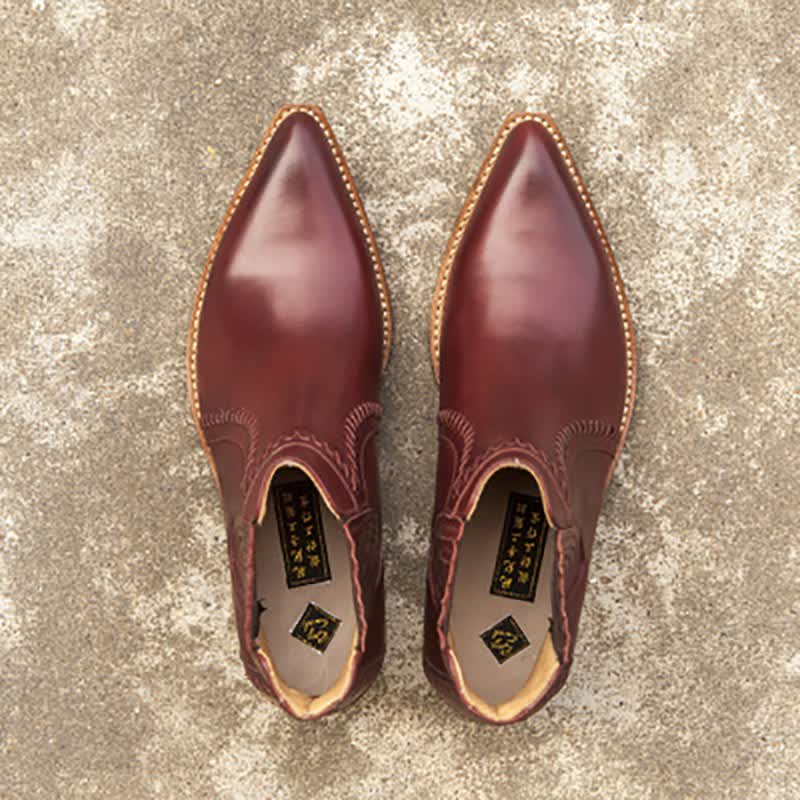 玩累了的孩子·西部系列 牛仔梦想 手工编织元素美国西部牛仔靴 枣