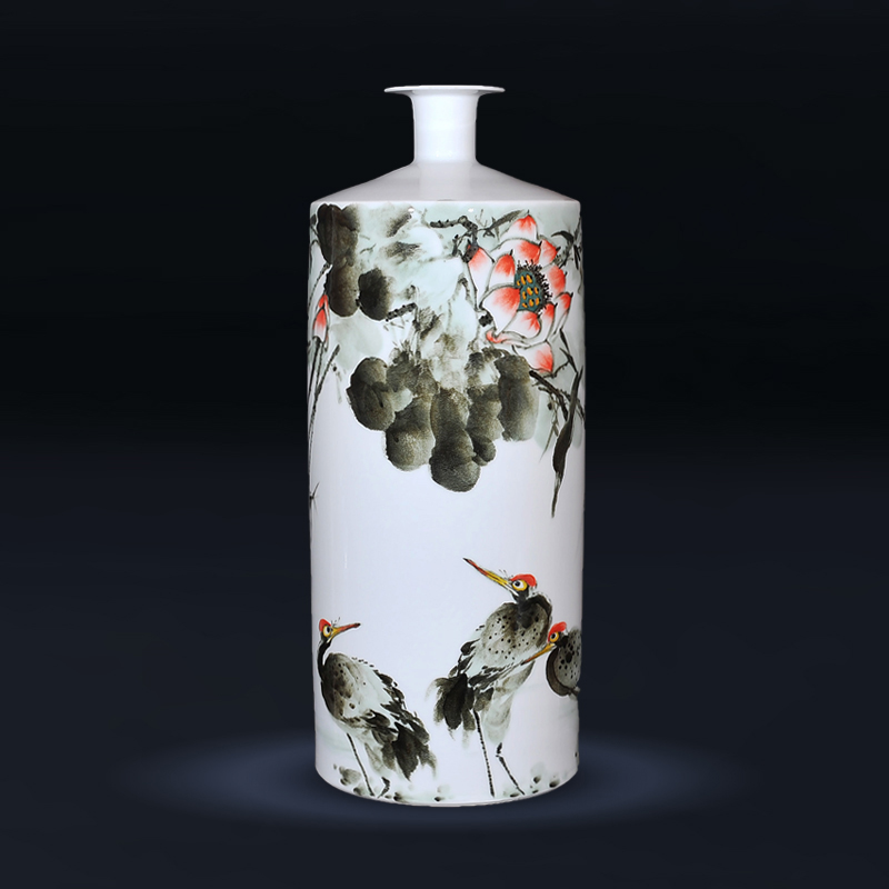 泉讨 景德镇陶瓷花瓶摆件 李东明粉彩三思图 家居客厅