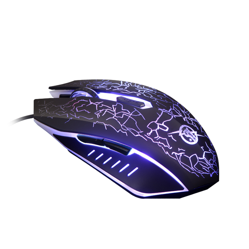 罗品贡技 牧马人4000dpi可调节有线游戏鼠标电脑家用商务网吧台式