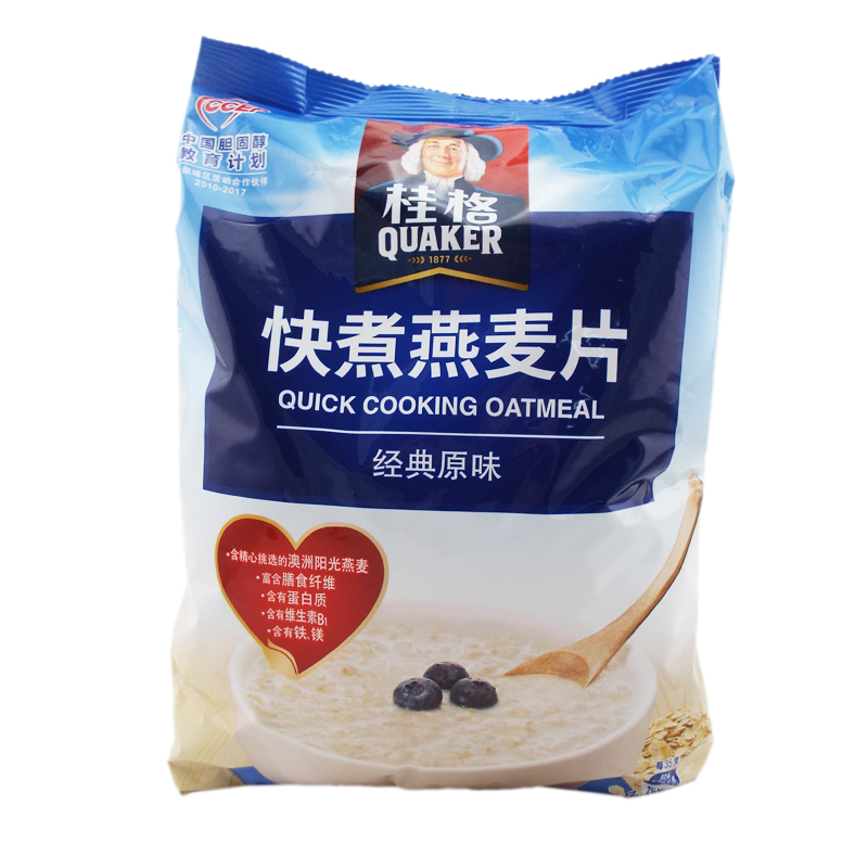 桂格(quaker)桂格快煮燕麦片 经典原味 1478g 袋装 粗粮谷物早餐燕麦