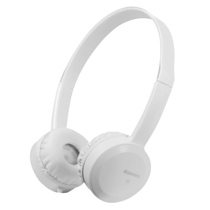 卡能（kanen） 轻便式头戴耳机带麦 笔记本电脑手机通用音乐游戏线控运动耳机 白色