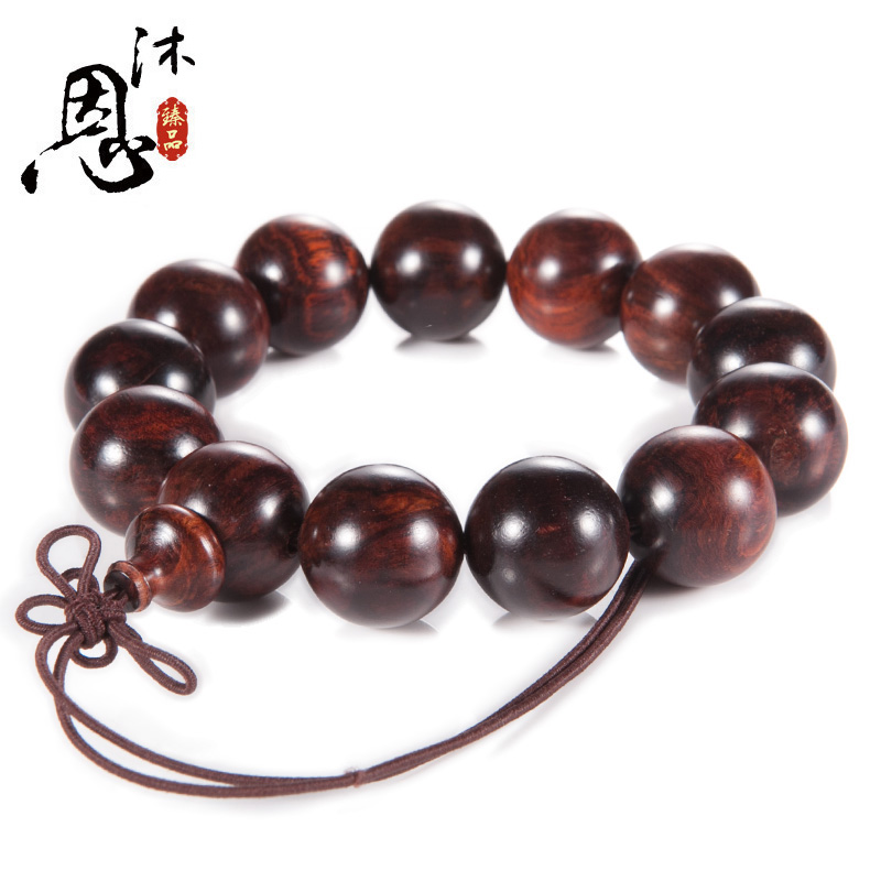 沐恩 海南黄花梨手串紫油梨老料海黄几无棕眼/降香黄檀/ 18mm*13颗