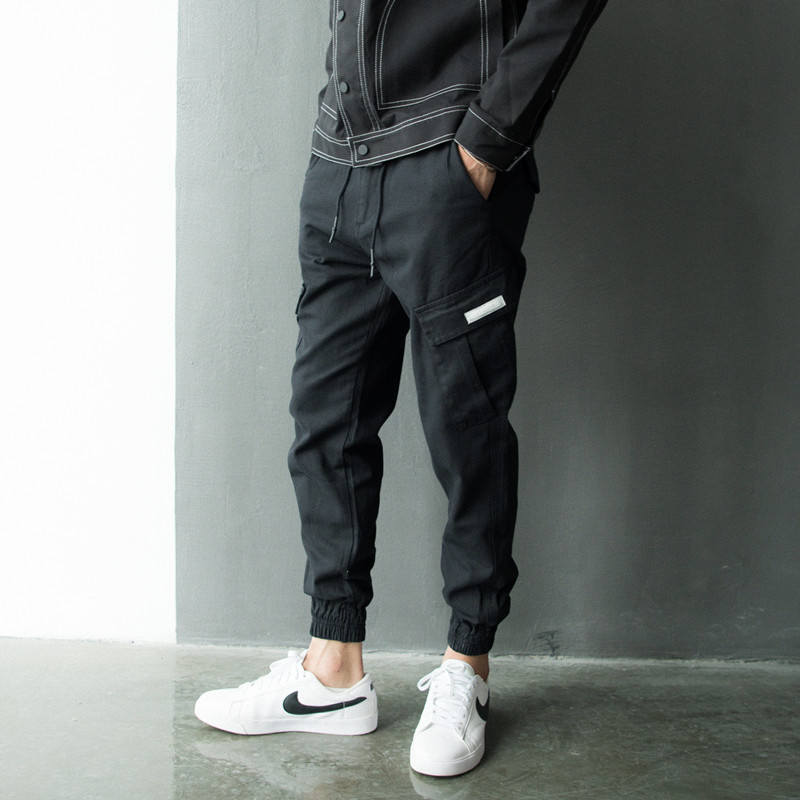 优崛(youjue)纯棉束脚休闲裤男士运动工装裤多口袋长裤子国潮牌jogger