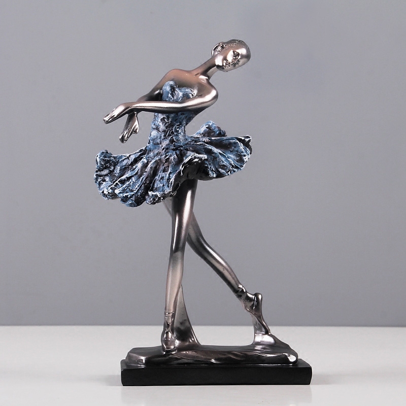 集思美 现代简约芭蕾舞者人物摆件家居客厅电视柜装饰工艺品雕塑摆设 站姿舞者