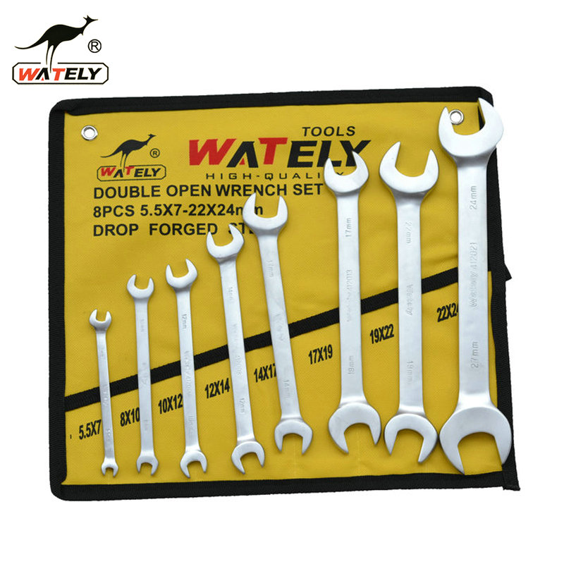 wately/威特力 8/10件套铬钒钢开口扳手 双头呆扳手套装 5.