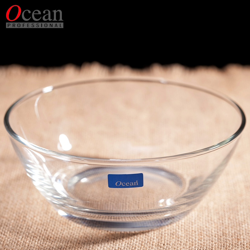 鸥欣 Ocean进口玻璃汤碗大号面碗甜品碗饭碗透明玻璃沙拉碗 直径22.5cm 2只