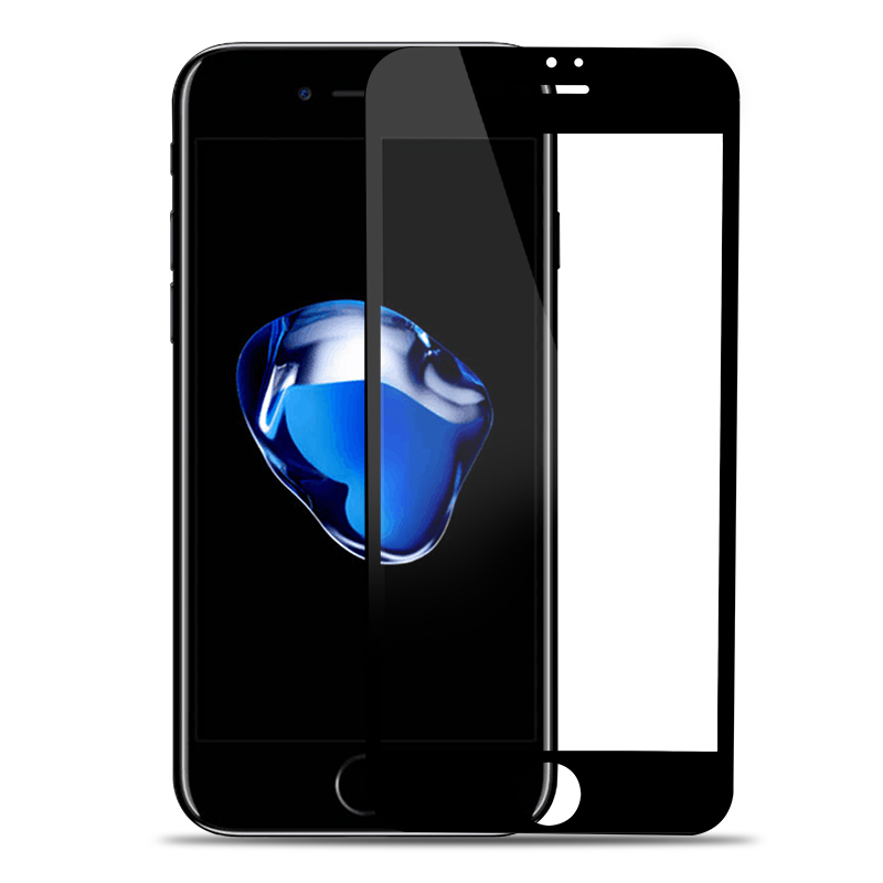 德国莱克3D高清全屏覆盖防爆手机贴膜苹果iphone8/7S plus碳纤维3D钢化膜 黑色5.5英寸适用iphone8/7s plus