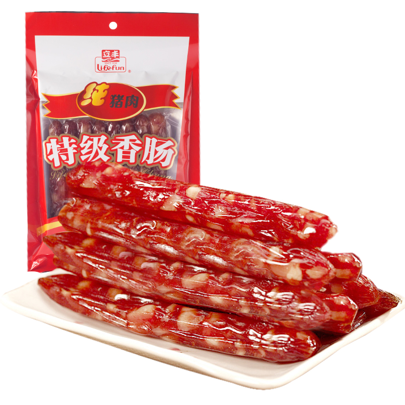 lifefun/立丰 中华老字号 特级腊肠( 8分瘦)广式香肠熟食腊味腊肉250g