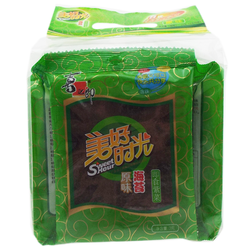 喜之郎 美好时光海苔 原味 (3gx8)x8 新年年货 紫菜零食 休闲小吃
