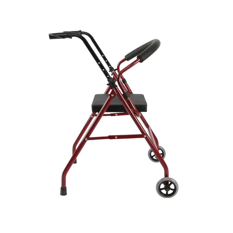 祝浩康（zhuhaokang）老年人四脚折叠 助行推车 残疾人带轮带座椅子手推学步车助行器