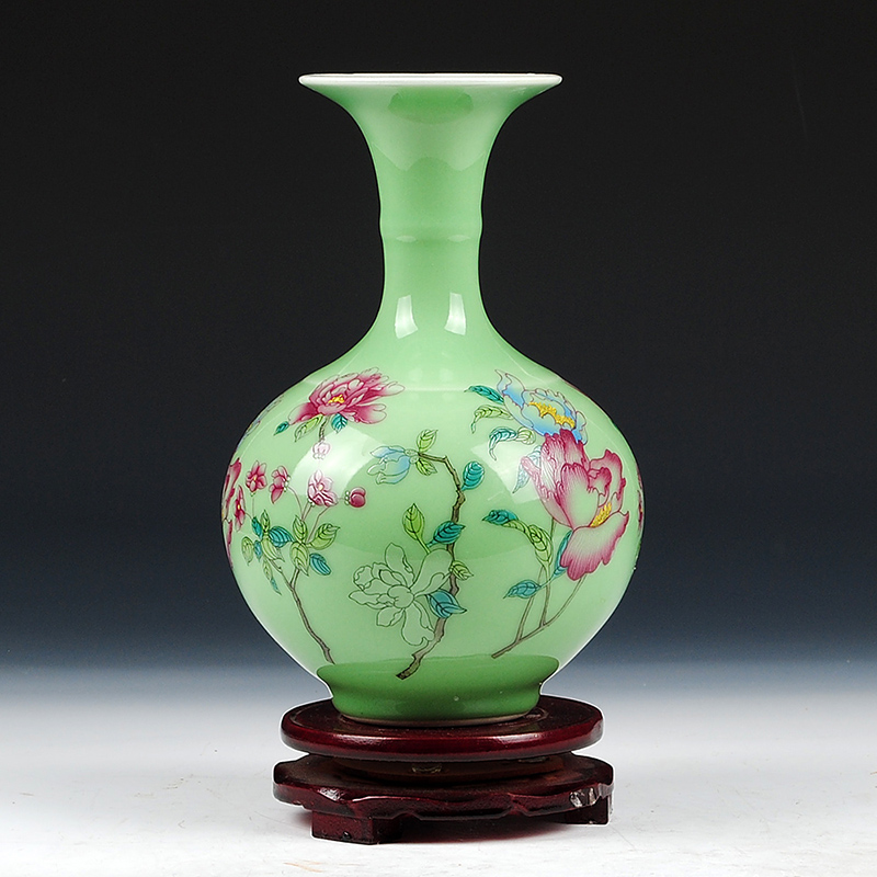 景德镇陶瓷 仿古影青釉浮雕花瓶 家居装饰品摆设 赏瓶