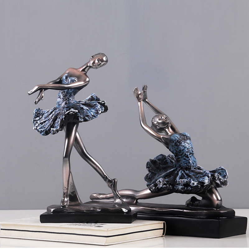 集思美 现代简约芭蕾舞者人物摆件家居客厅电视柜装饰工艺品雕塑摆设 站姿舞者