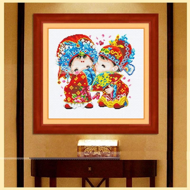 百家好十字绣自己绣新款印花系列客厅喜庆结婚礼物610113喜结良缘中式