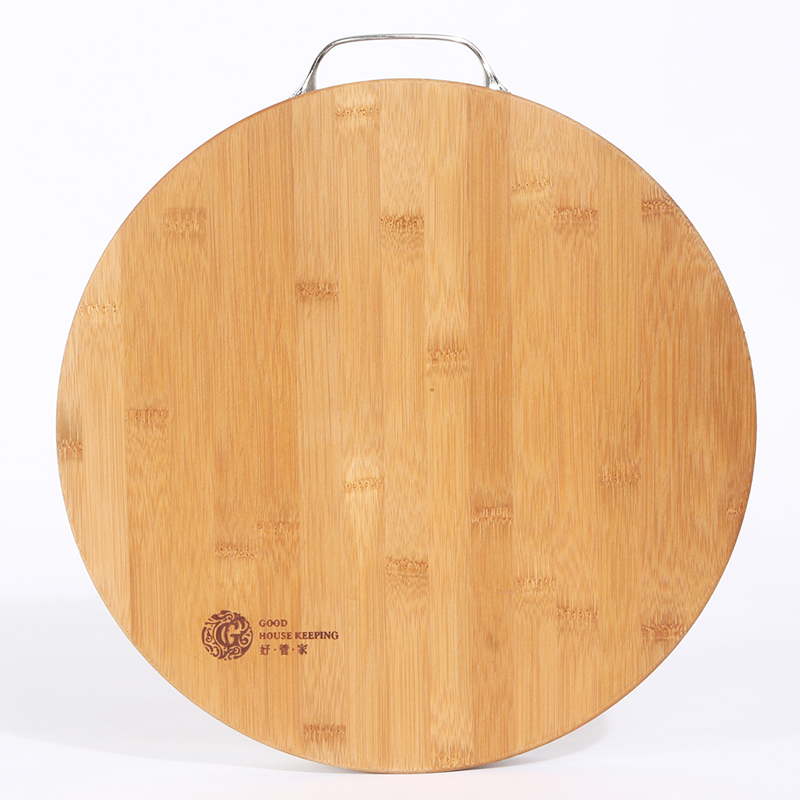 好管家 加厚圆形楠竹砧板 家用碳化竹木切菜板厨房用具 36*4cm