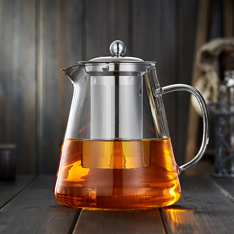 美斯尼 耐热玻璃茶壶泡茶壶花茶壶套装茶具加厚玻璃壶带过滤泡茶器 单壶 1500ml