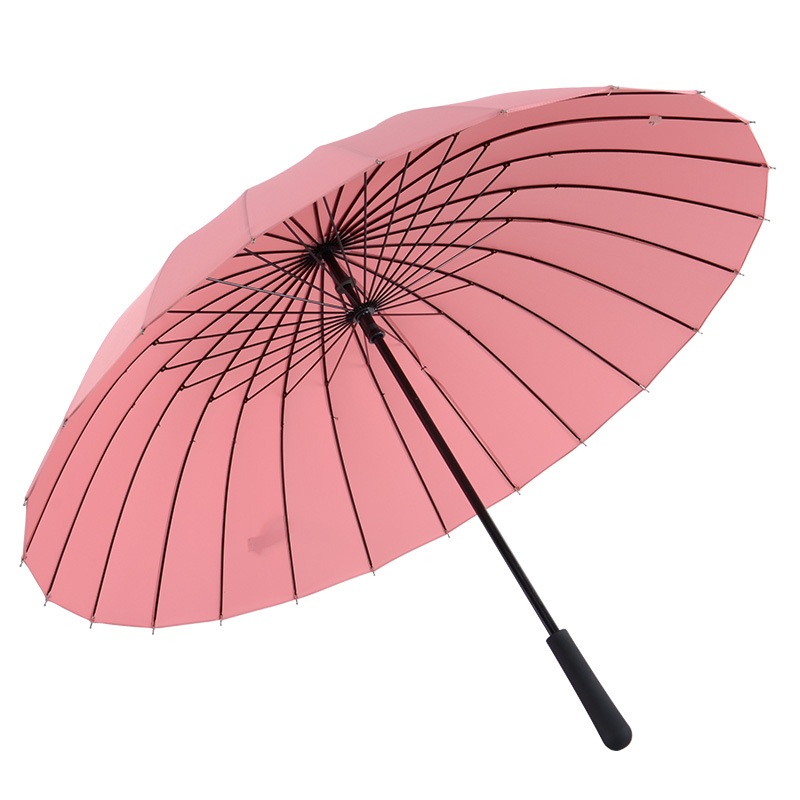 美度 24骨遇水开花晴雨伞创意女士长柄防风伞M5013皮粉色