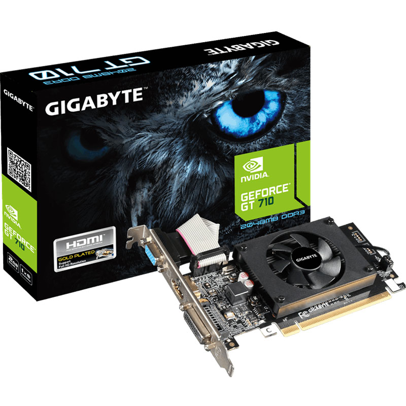 技嘉(GIGABYTE)GeForce GT710D3-2GL 954MHz/1800MHz 2GB/64bit GDDR3显卡
