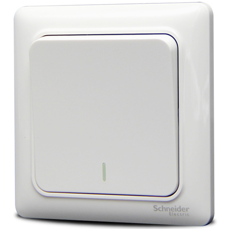 施耐德电气开关面板开关插座一开双控开关睿意系列白色a3e312a
