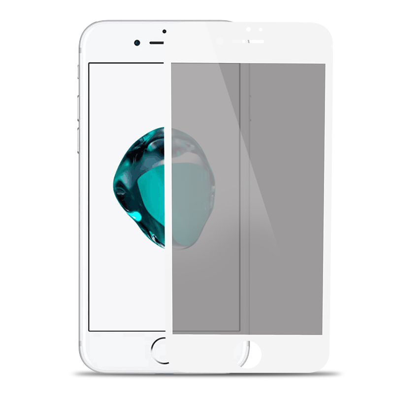 leickeleipzig碳纤维3D全覆盖防窥钢化膜手机贴膜适用于苹果iphone8/7/7plus 白色边5.5英寸适用于iphone7/8s