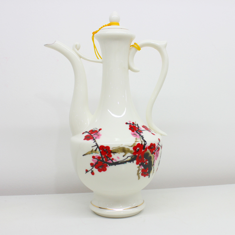 祥燕(xiangyan)(xiangyan陶瓷家用小酒壶 青花瓷酒具 仿古酒壶红梅500