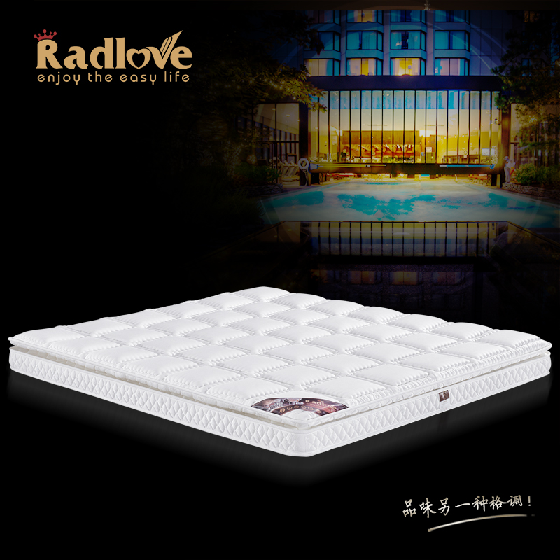 Radlove高档进口纯棉高箱床床垫2800迷你独立弹簧床垫超薄超软床垫 小颗粒簧+3E椰棕+乳胶3D（中硬） 1500*2000