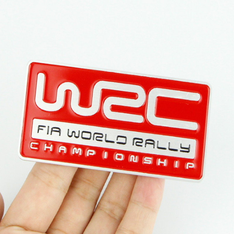 wrc改装车标 中网标 尾标贴 汽车车标 拉丝标 方形 红色