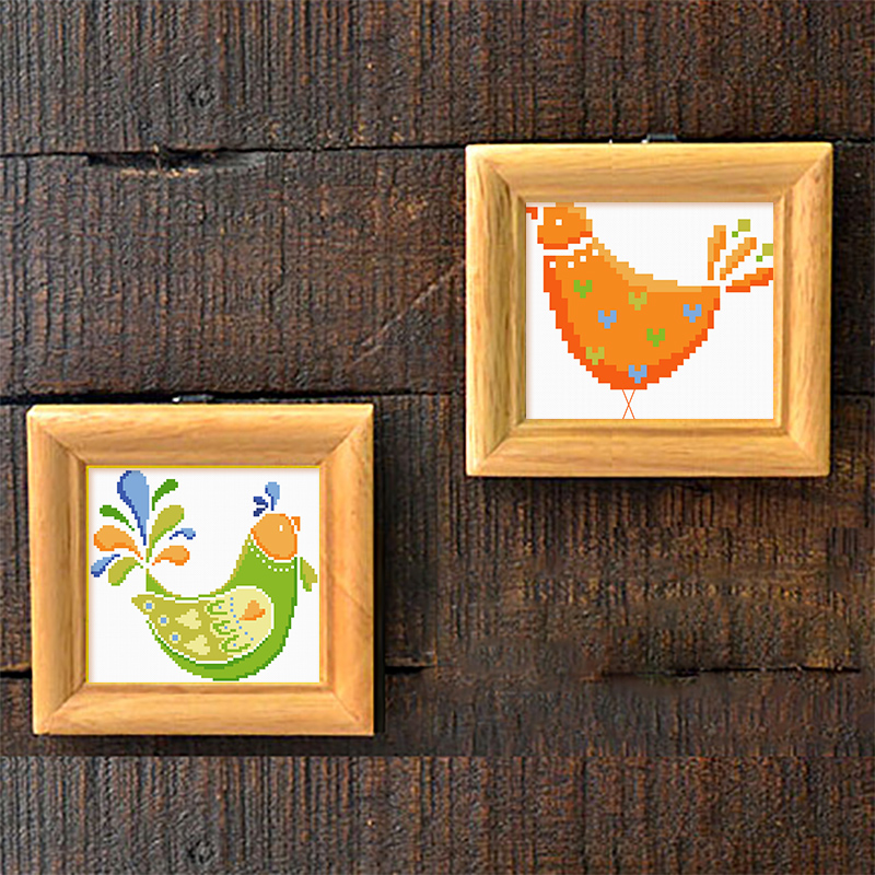 多美绣十字绣 法国dmc 套件动物 客厅抽象温馨鸟 可爱鸡 11783抽象