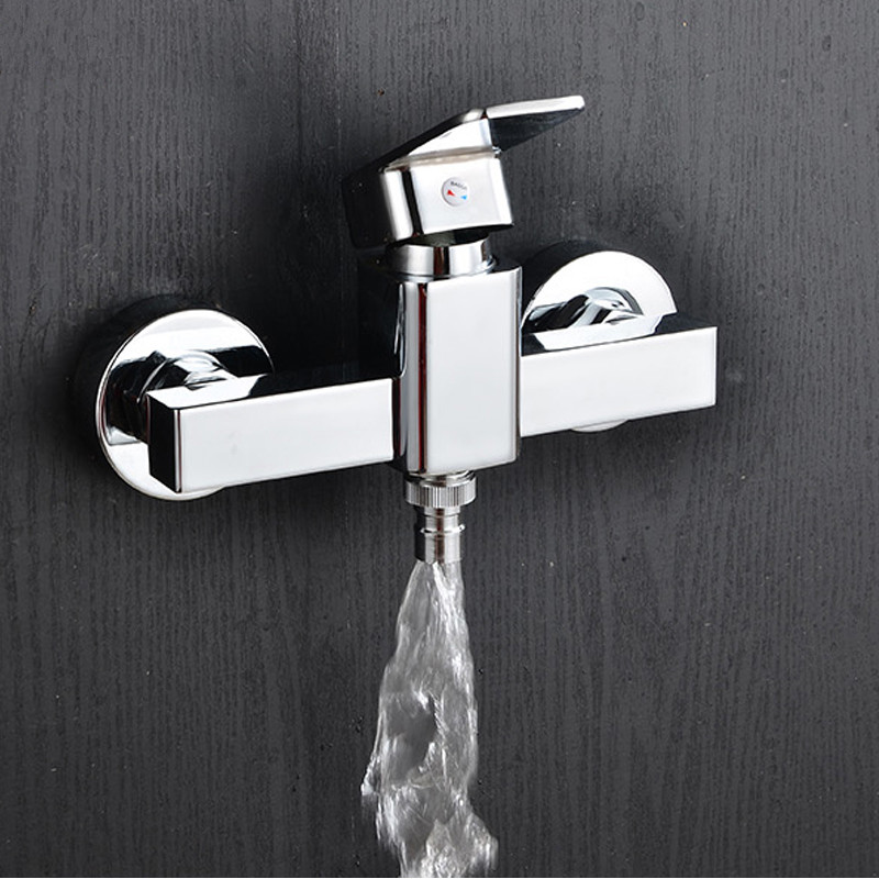 柏温(Bowen)全铜弯角冷热水洗衣机水龙头 混水阀暗装四分双用入墙式淋浴龙头 冷热洗衣机龙头+配件