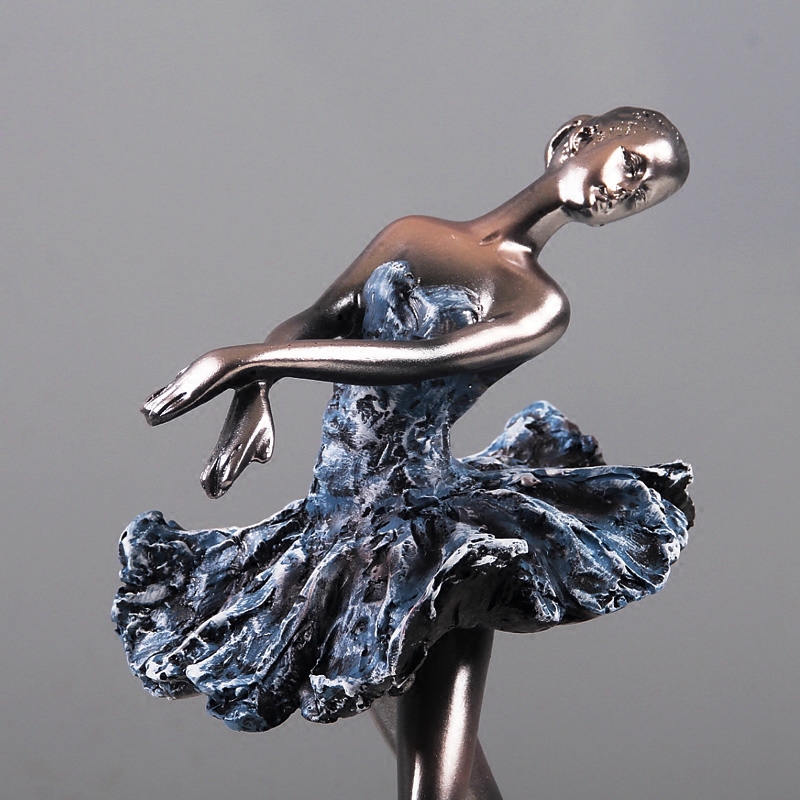 集思美 现代简约芭蕾舞者人物摆件家居客厅电视柜装饰工艺品雕塑摆设 站姿舞者