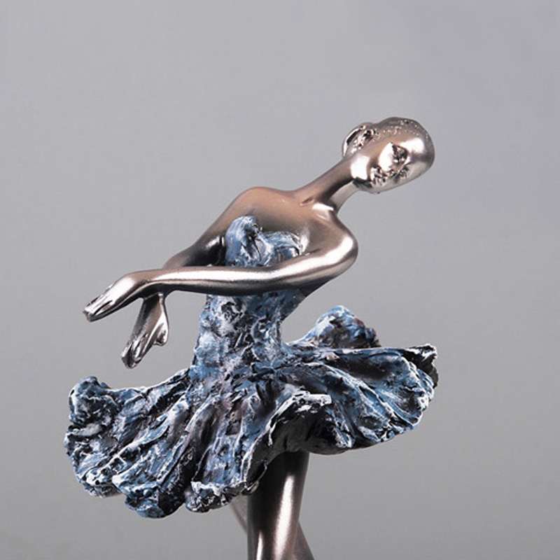 集思美 现代简约芭蕾舞者人物摆件家居客厅电视柜装饰工艺品雕塑摆设 站姿舞者