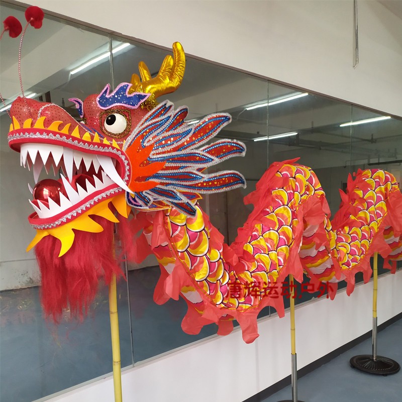 绸布龙灯光龙竞技龙布龙钢丝龙活动节日演出舞龙民俗运动 1号9节龙21