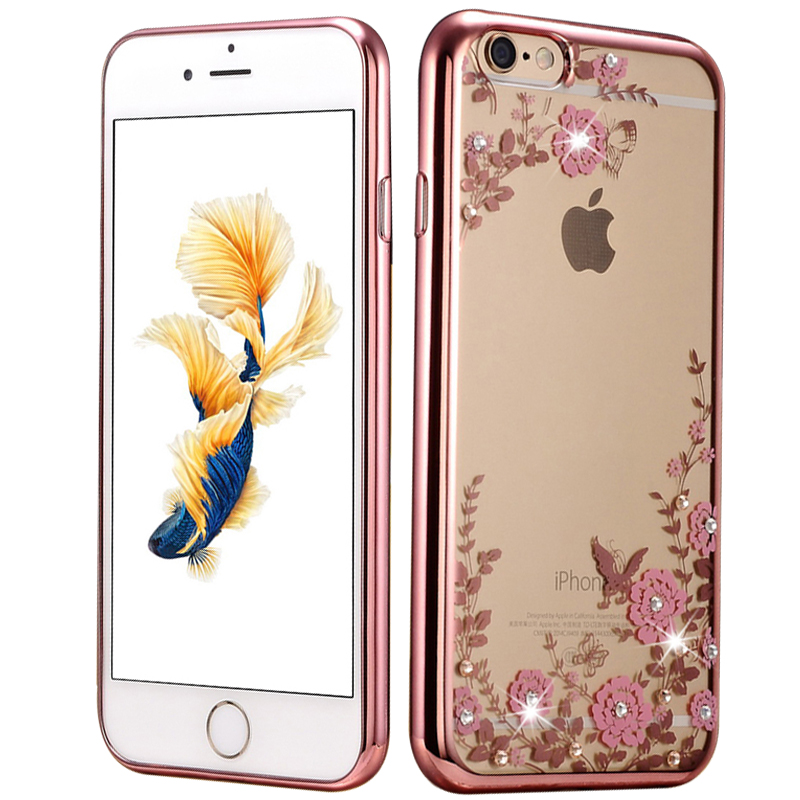 水钻硅胶女生可爱款潮牌全包壳防摔保护套苹果iphone7 iphone7玫瑰金