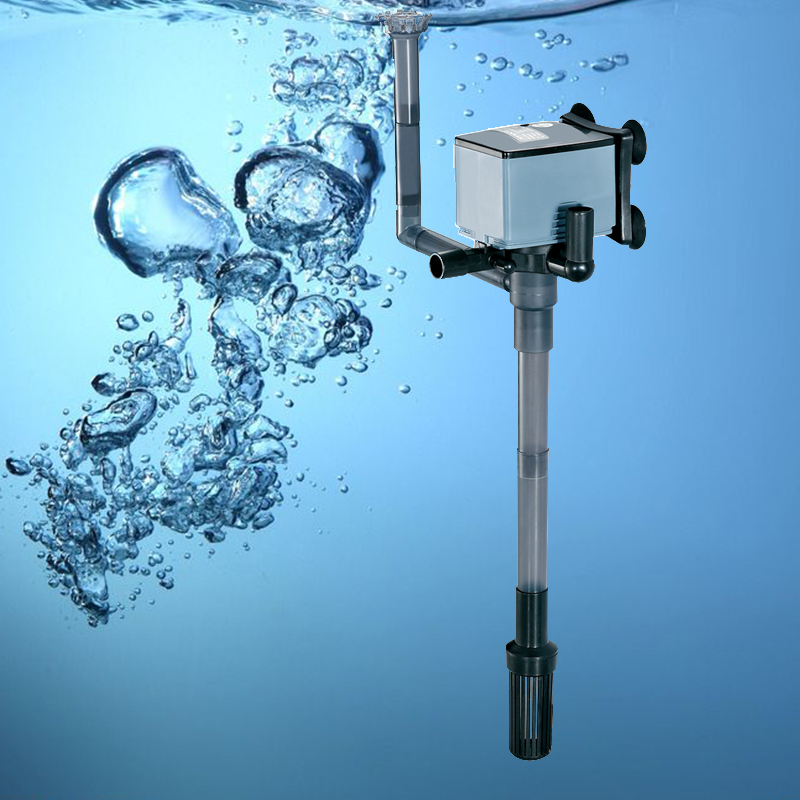 鱼缸潜水泵内置三合一多功能 喷氧泵过滤器 抽水机增氧喷气氧水泵带除油膜 IPF2450 30W