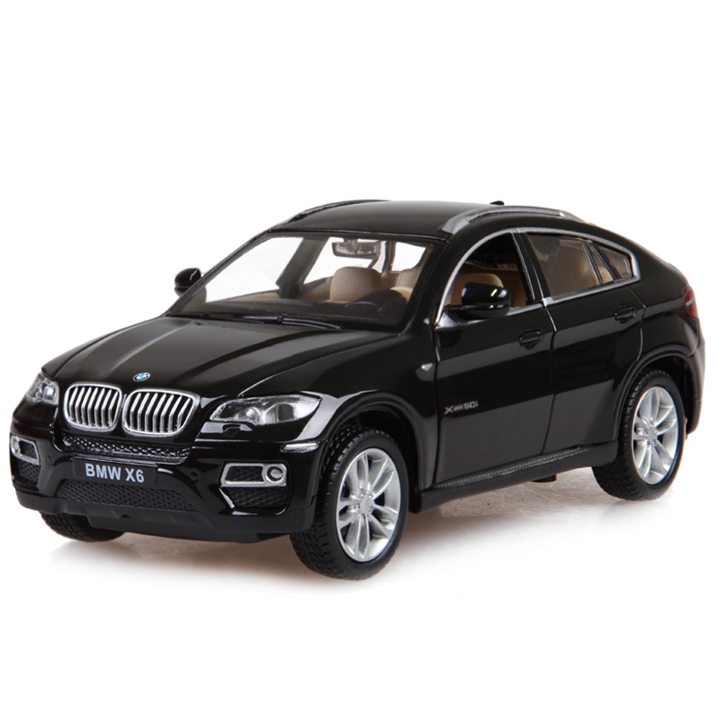 仿真儿童合金小汽车模型玩具车宝马x6模型bmw声光回力开门小汽车 宝马