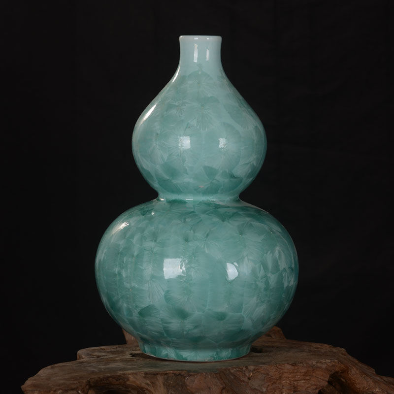 景德镇陶瓷 多彩结晶釉创意花瓶 现代时尚家居装饰工艺品摆件 葫芦瓶